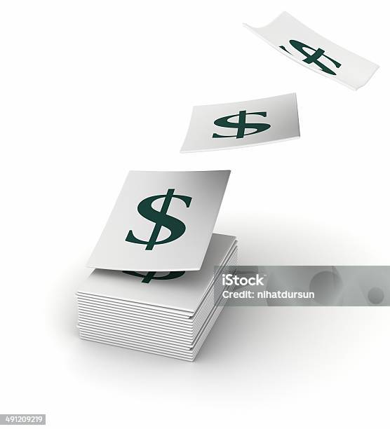 Stacked Papers With The Dollars Symbol Stock Photo - Download Image Now - Abstract, Arranging, Banking