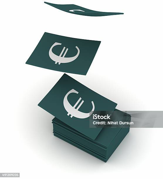 Stacked Papers With The Euro Symbol Stock Photo - Download Image Now - Abstract, Arranging, Banking