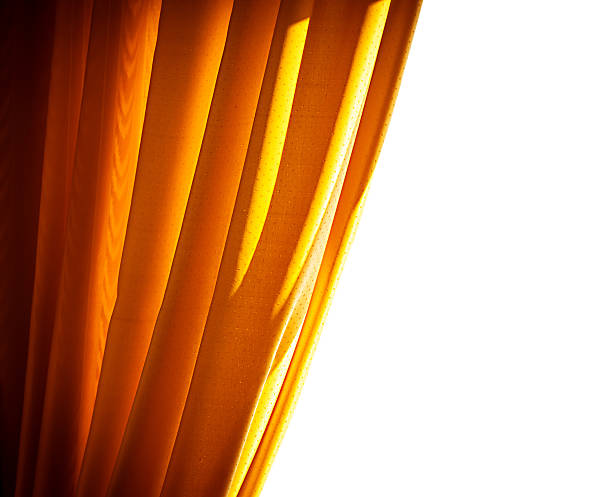 Curtain at the window of room in the morning