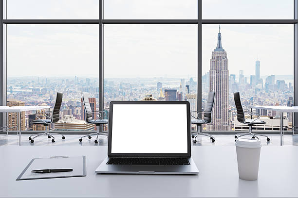 istock workplace in a modern panoramic office in New York 491219354
