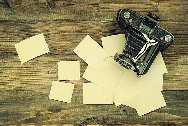 istock vintage camera and old photos on wooden background 491219362