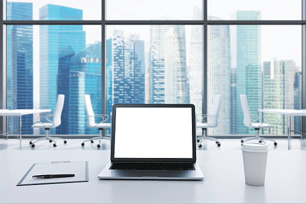 istock workplace in a modern panoramic office in Singapore. 491219446