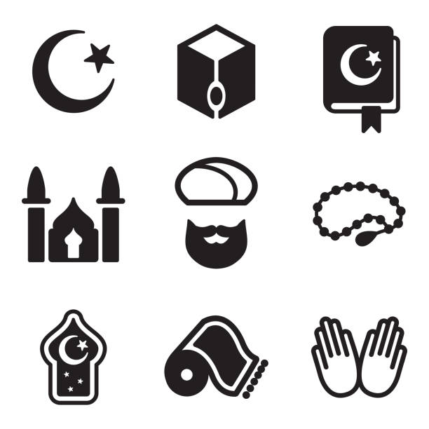 Islam Icons This image is a vector illustration and can be scaled to any size without loss of resolution. wrath of god stock illustrations