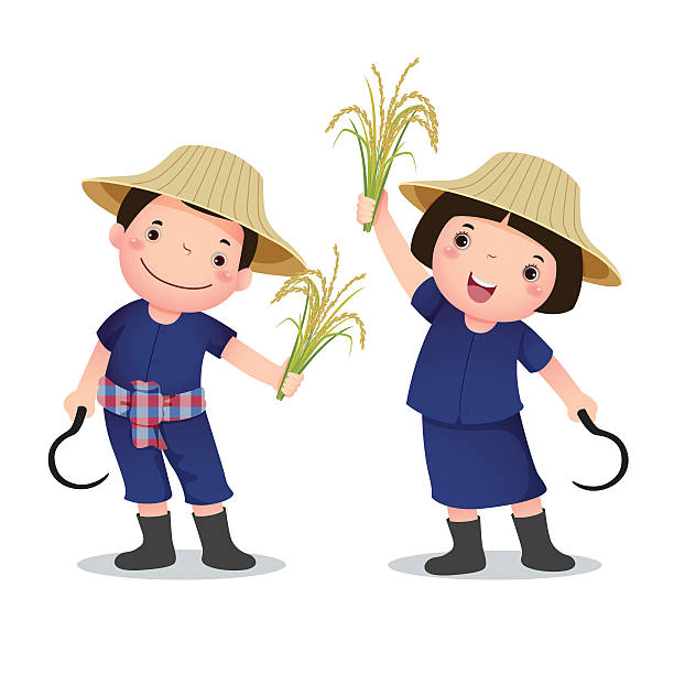Illustration Of Profession Costume Of Thai Farmer For Kids Stock  Illustration - Download Image Now - iStock