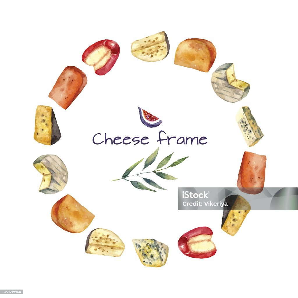 Cheese Poster Frame Cheese Round Frame Stock Illustration - Download Image Now - 2015, Blue ...