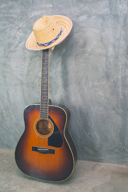 istock vintage hat and acoustic guitar 491219996