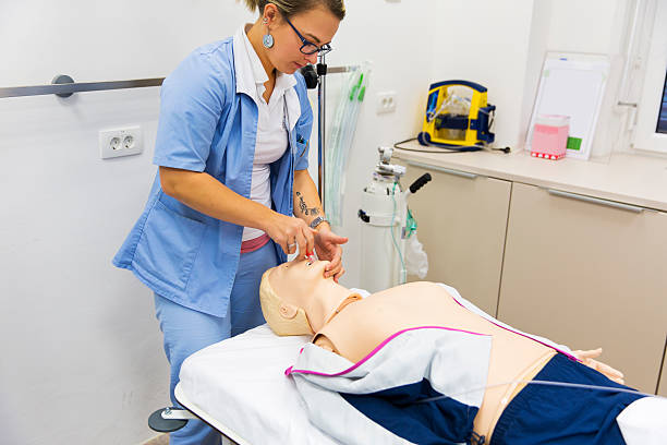 istock First aid CPR seminar,demostration of tracheal intubation 491220244