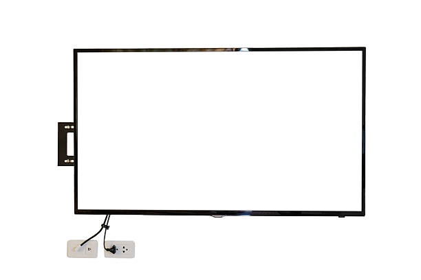 istock LED TV, wall installation with plug and outlet 491220692