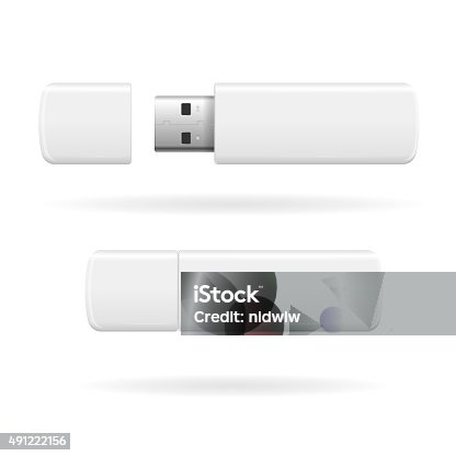 istock USB Flash Drive. Vector 491222156