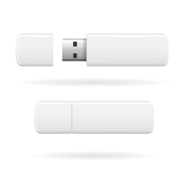 USB Flash Drive. Vector  USB Flash Drive White and Empty. Vector illustration usb stick stock illustrations