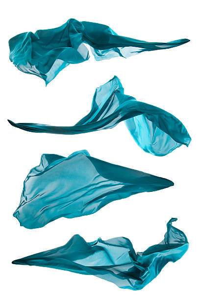 istock Isolated shots of blue silk, isolated on white background 491223028