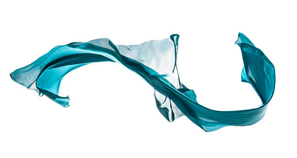 istock Isolated shot of blue silk, isolated on white background 491223066