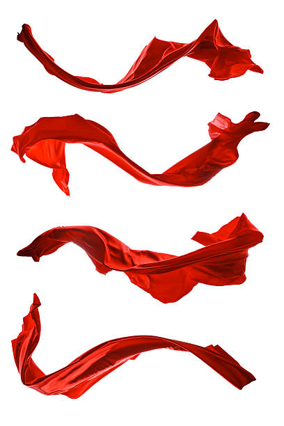 istock Isolated shots of red satin, isolated on white background 491223152