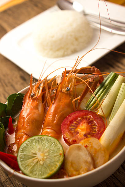 istock tom yum kung with steam rice 491229374