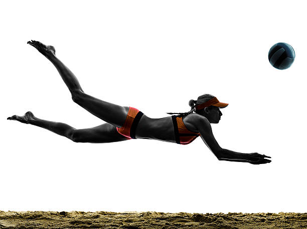 istock woman beach volley ball player silhouette 491229876