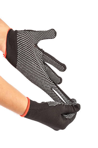 istock Working glove on a hand on a white background. 491230578