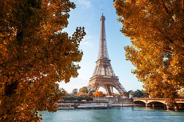 istock Seine in Paris with Eiffel tower in autumn time 491234276