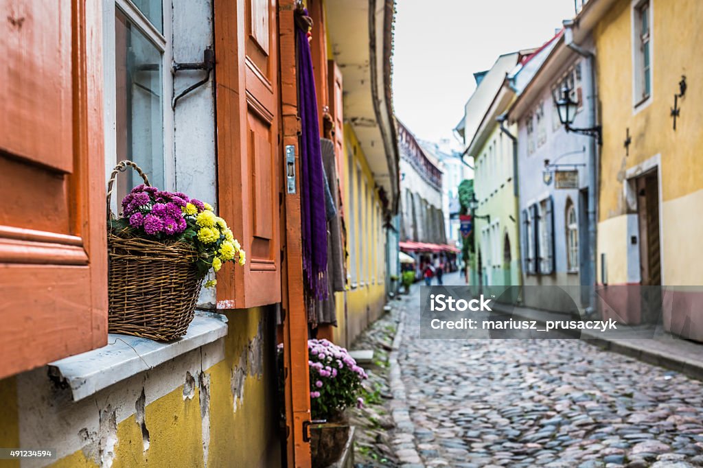 Old Street of Tallinn Estonia Tallinn Stock Photo