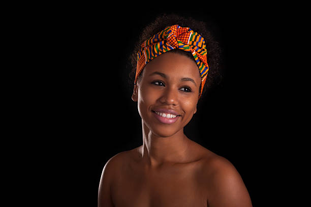 istock Young beautiful african woman, Isolated over black background 491234886