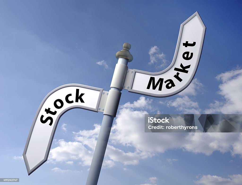 Фондовый рынок знак - Стоковые фото Банковское дело роялти-фри