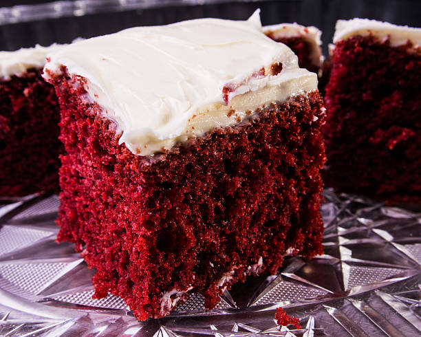 istock Red Velvet cake with cream cheese frosting 491243439