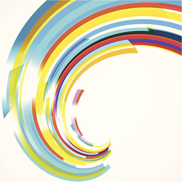 illustrazioni stock, clip art, cartoni animati e icone di tendenza di colorato astratto sfondo onda motivo a righe - rainbow striped abstract in a row