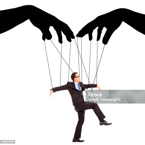 Black Hands Shadow Control A Businessman Action Stock Photo - Download Image Now - Puppet, Marionette, Control