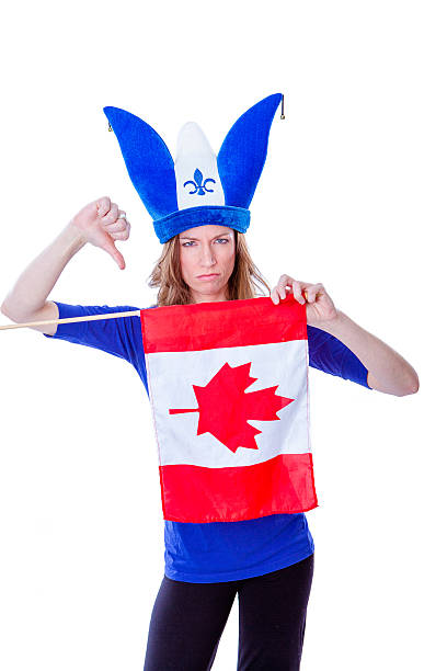 young girl sovereignist Young woman celebrating Canada's Day st jean saint barthelemy stock pictures, royalty-free photos & images