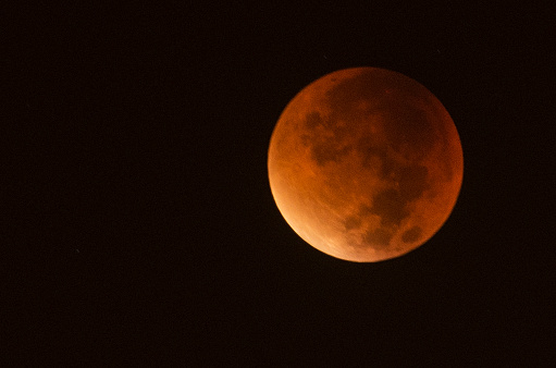 Blood moon, full lunar eclipse, Turkey, 2015
