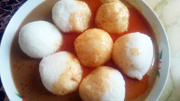 istock Omo Tuo with groundnut sauce Ghana food 491245468