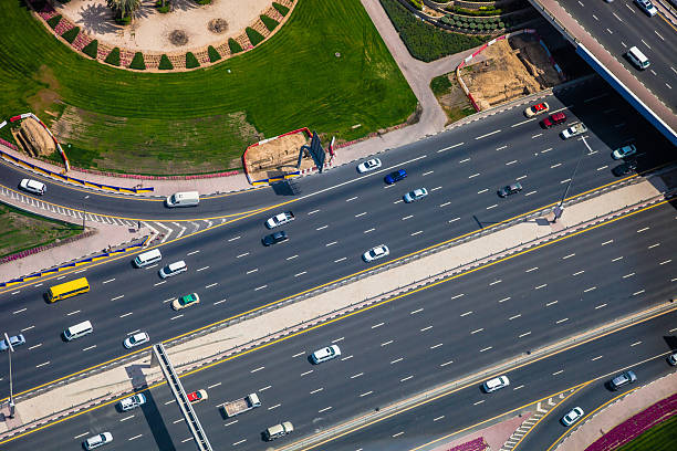 istock Highways and express way around Dubai area 491246422