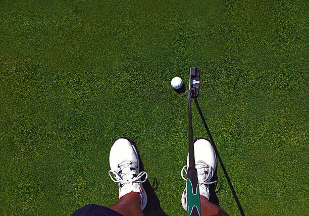 istock male golfer on the putting green 491246849
