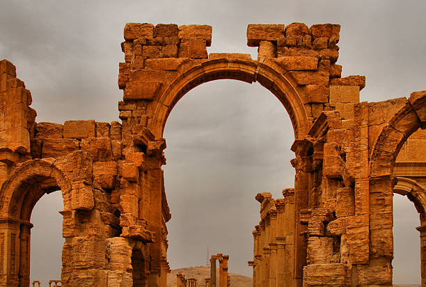 istock Palmyra, Syria: the Monumental Arch, Great Colonnade entrance 491248436