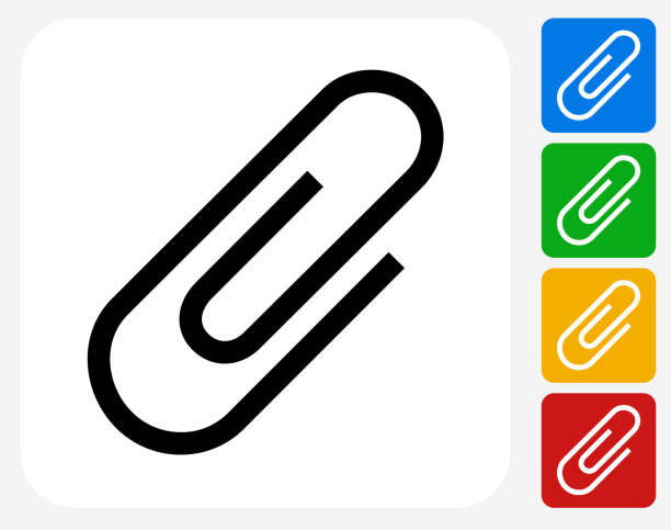 paper clip-symbol flache grafik design - miteinander verbunden stock-grafiken, -clipart, -cartoons und -symbole