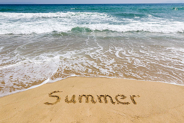 istock Word summer written in sand on the beach 491249583