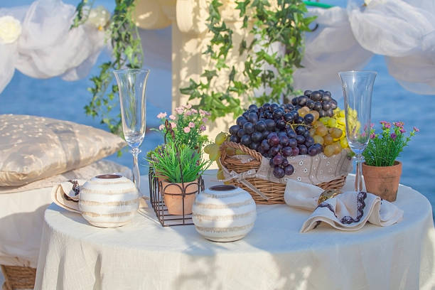 istock Dinner near the sea. 491249911