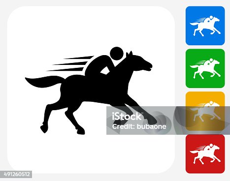 istock Horse Racing Icon Flat Graphic Design 491260512