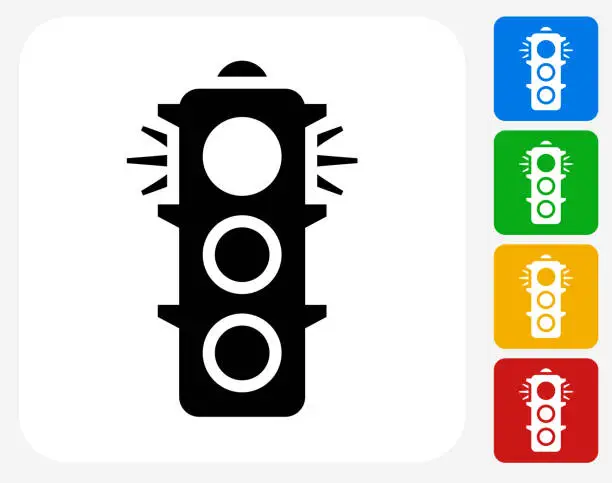 Vector illustration of Stop Light Icon Flat Graphic Design