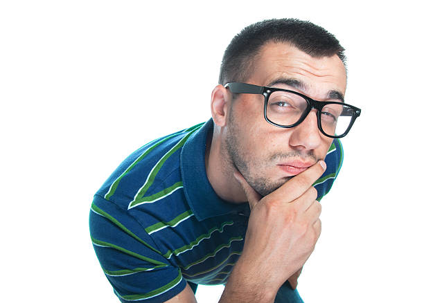 Thoughtful guy stock photo