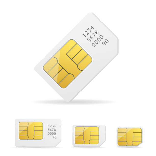 ilustrações, clipart, desenhos animados e ícones de cartão sim definir. vetor - sim card