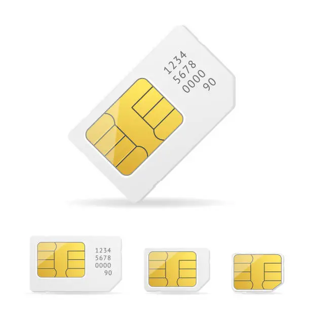 Vector illustration of Sim Card Set. Vector