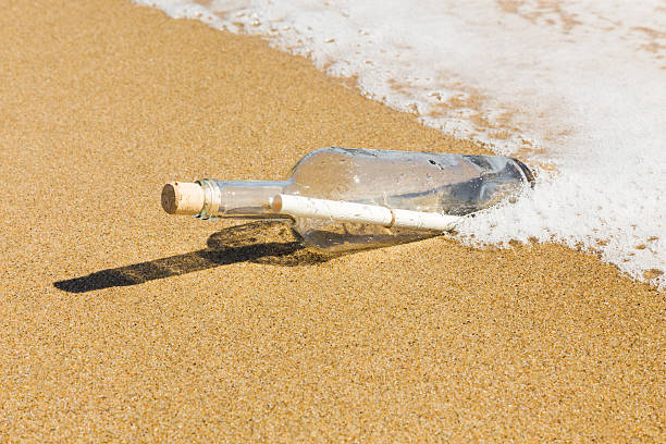 istock Message in a bottle on the beach 491263226