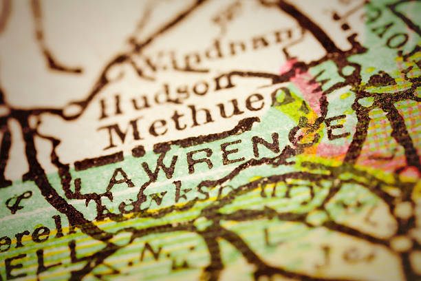 istock Lawrence, Massachusets on an Antique map 491264840