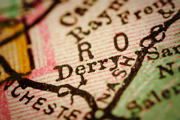 istock Derry, New Hampshire on an Antique map 491264978