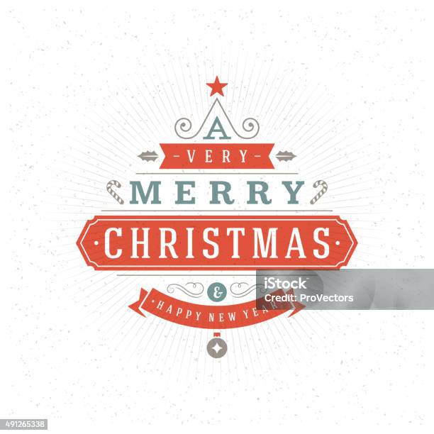 Merry Christmas Greeting Card Vector Background Stock Illustration - Download Image Now - 2015, Badge, Celebration