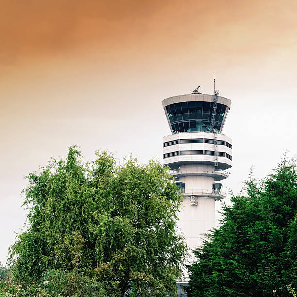 istock Air traffic control tower at Brussels Airport in Belgium 491265962