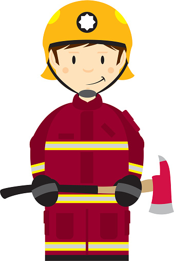 Cartoon Uk Firefighter Stock Illustration - Download Image Now - Firefighter,  UK, 2015 - iStock