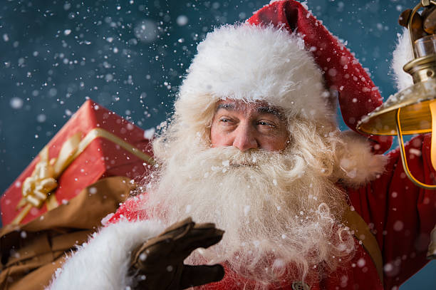 istock Santa Claus walking on the snow 491267094
