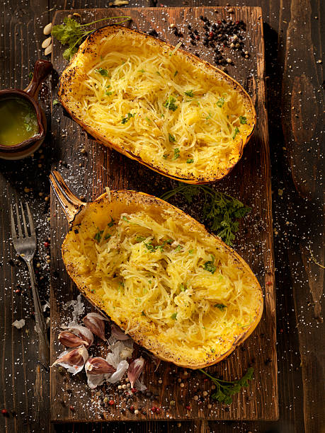 Roasted Spaghetti Squash with Garlic Herb Butter