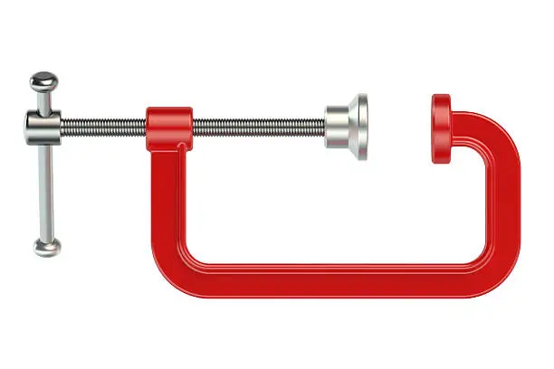 Red Clamp isolated on white background